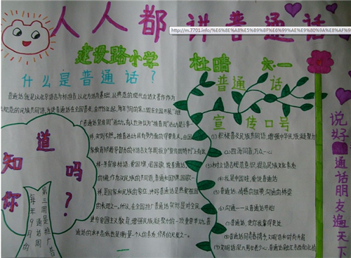 推广普通话手抄报简单漂亮图片大全 推广普通话手抄报简单漂亮图片大全