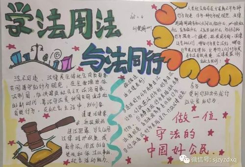 石家庄一中实验学校初二年级开展学法用法手抄报展评活动