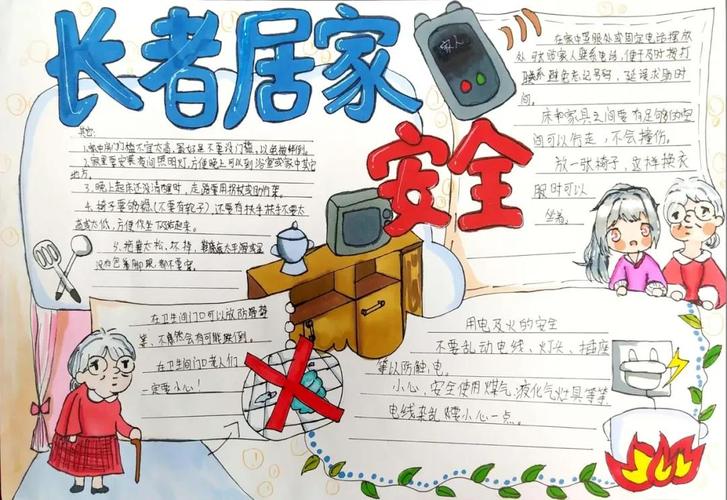 老人居家安全主题手抄报图片