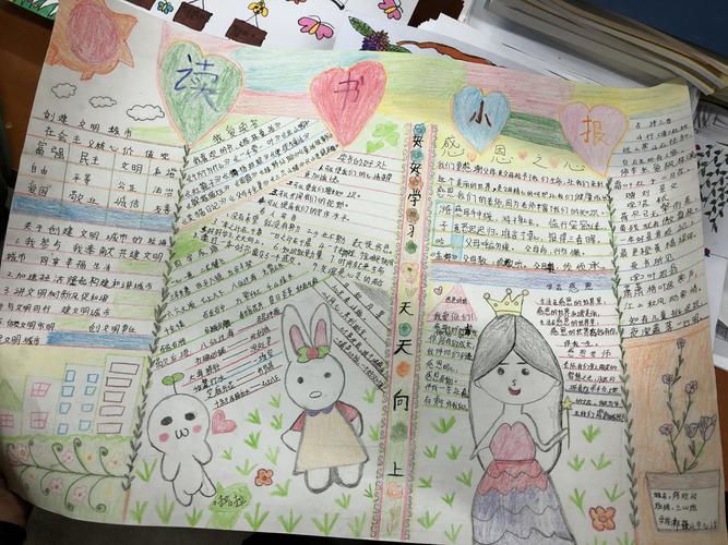 祁禄山中心小学三二班11月读书活动 制作读书手抄报