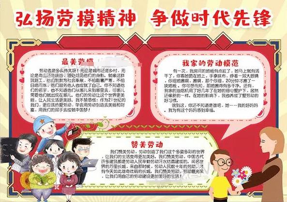 弘扬劳模精神争做时代先锋手抄报-劳动最美