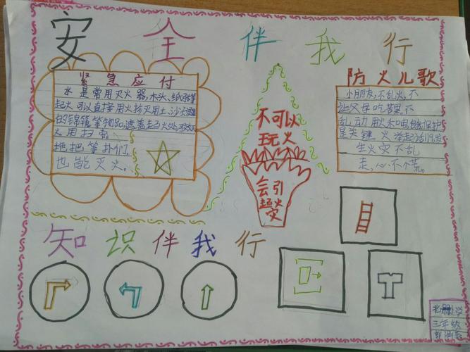 大交镇北册小学三年级安全手抄报