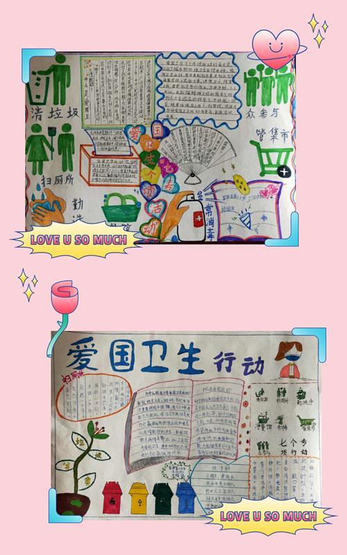 富源县第二小学爱国卫生七个专项行动优秀手抄报掠影