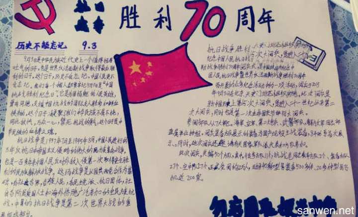 中国人民抗日战争胜利纪念日手抄报图片