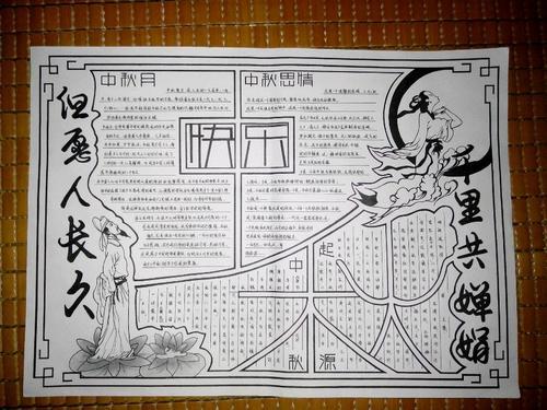 复杂精美黑白手抄报清明节复杂手抄报