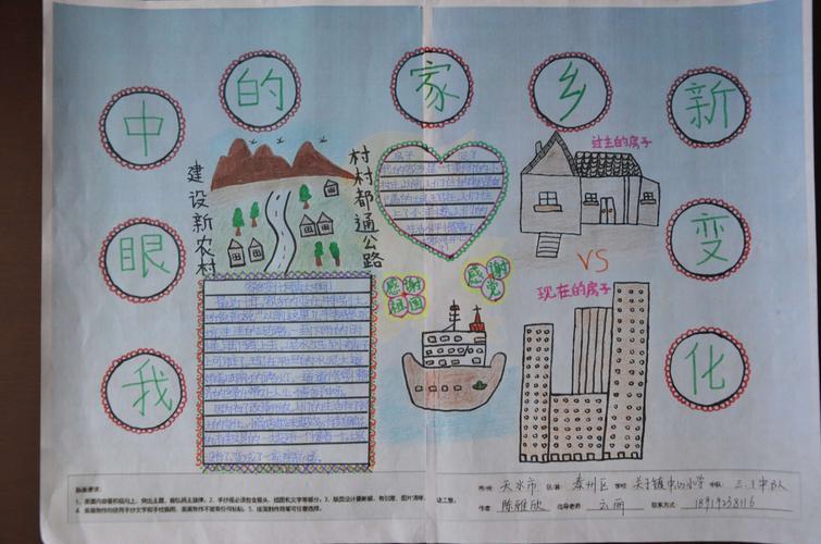 2024年天水市秦州区关子镇中心小学我眼中的家乡变化手抄报作品展示