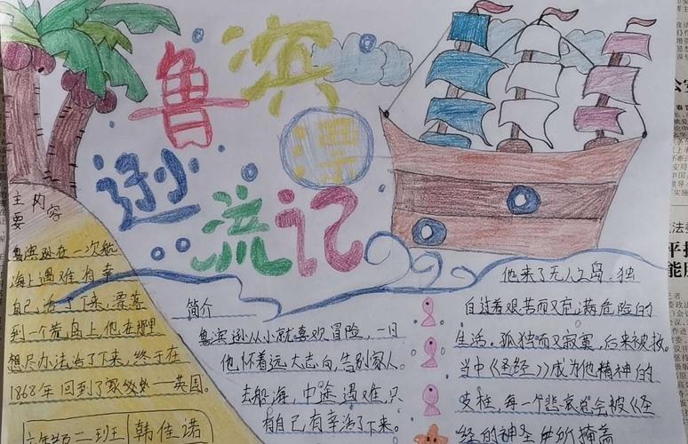 《鲁滨逊漂流记》手抄报精选 实小六二班