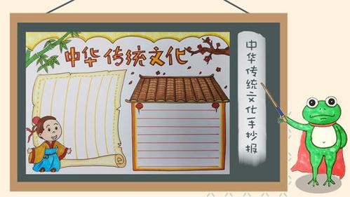 1中华传统文化手抄报教学首先准备好一张大小适合的画纸在纸张的