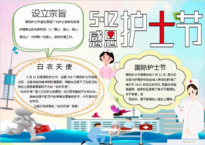 512感恩护士节手抄报word模板