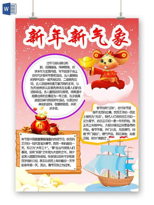 小学生新春新气象手抄报 小学生新年手抄报