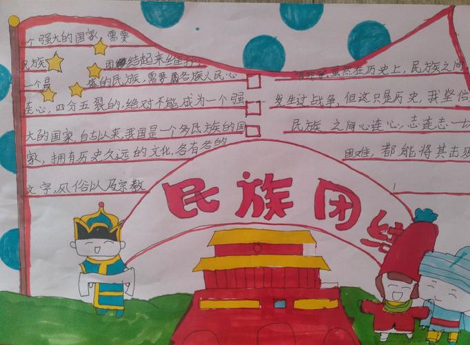 民族团结一家亲 童心共筑中国梦 ----鄂托克前旗实验小学184班手抄报