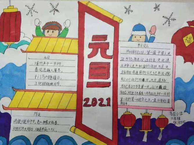 2024年元旦中学生手抄报精选