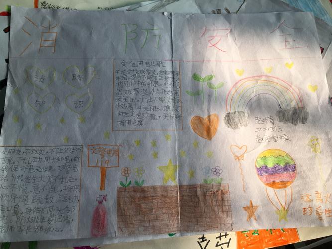 关注消防 珍爱生命 赵庄学校消防安全手抄报作品展