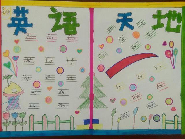 简单又漂亮-三一年级小学生英语手抄报13张图片英语手抄报图片大全
