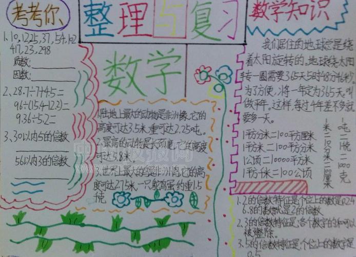 数学整理与复习手抄报