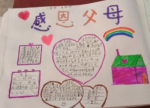 感恩父母 共抗疫情 焦庄小学三年级开展手抄报评比活动