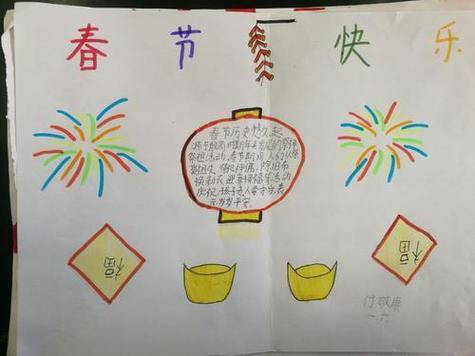 一年级手抄报《春节手抄报》2024新春快乐赵家庄小学一年级四班迎新春