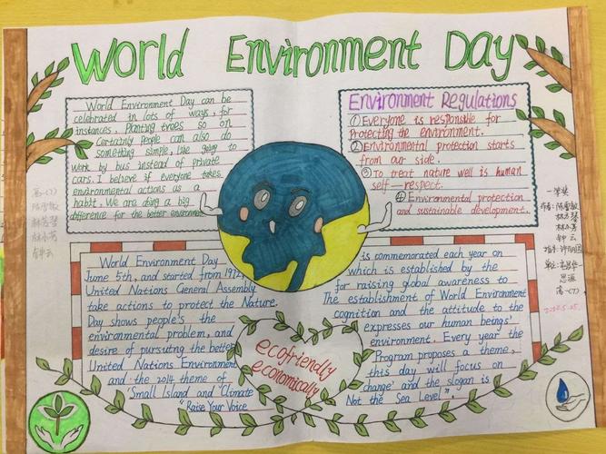 这是我们的第一次英语手抄报 主题为:世界环保日