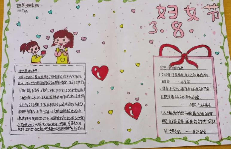 春风十里 感谢有你 金凤小学四年级庆祝 三八 妇女节手抄报展示