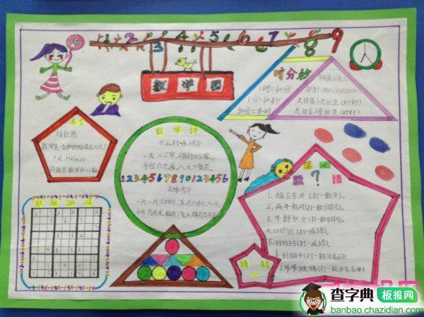 一年级小报模板图小学一年级数学手抄报图片大全简单的二年级手抄报