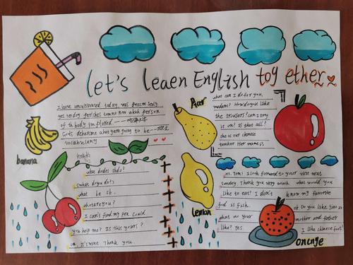 庆元旦惠安小岞中学七年级 让我们一起学英语 手抄报优秀作品展