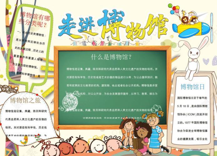 518中小学生国际博物馆日手抄报氢元素参观国家博物馆手抄报-在线图片