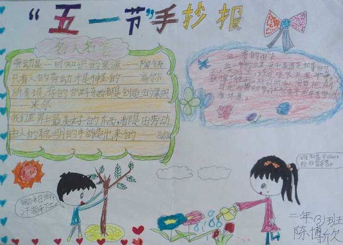 手抄吧 手抄报 公历节日手抄报 劳动节手抄报 正文我的小学叫五一