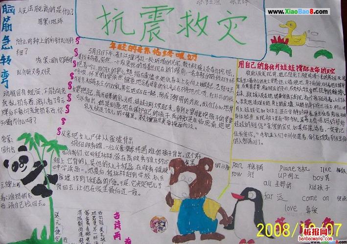 地震中自救方法手抄报