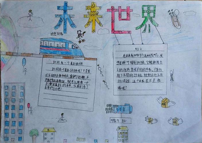 甲子镇中心小学五年级二班 未来世界 主题手抄报展