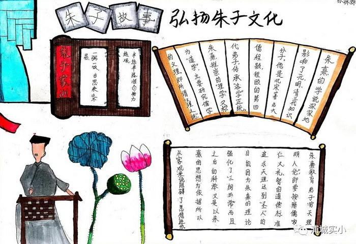 继承传统美德弘扬朱子文化手抄报传统文化手抄报