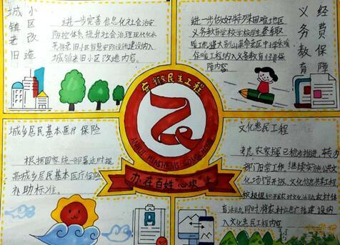 图为安铜办马鞍小学民生工程手抄报学生优秀作品