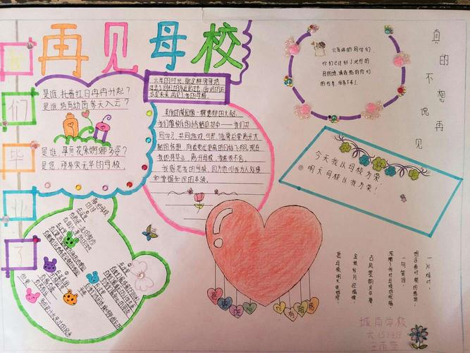 交城县城南小学 红领巾懂感恩 毕业生感恩母校手抄报展