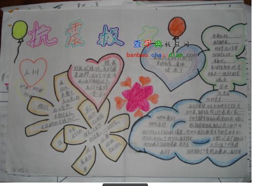2013抗震救灾手抄报