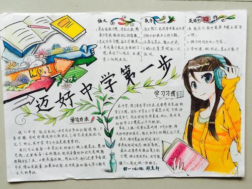 迈好中学生第一步手抄报中学生手抄报
