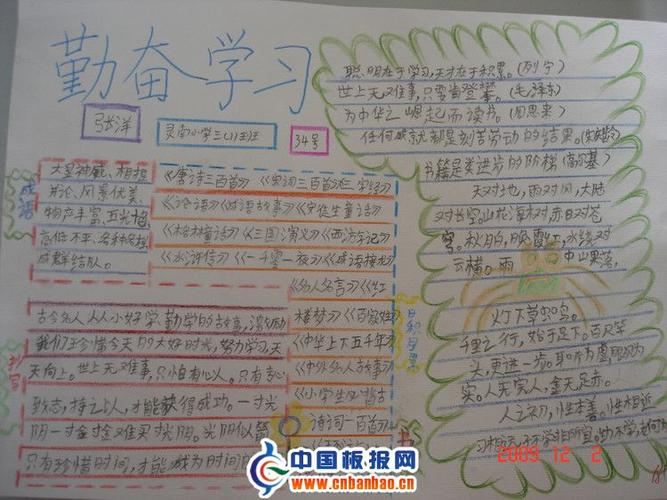 勤奋学习手抄报