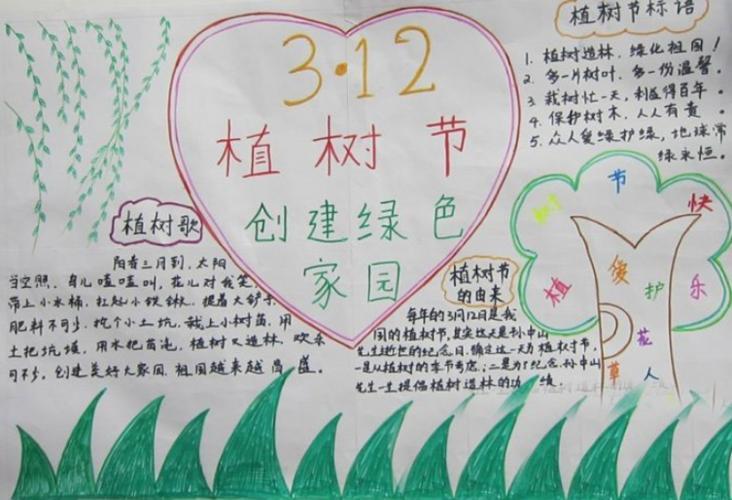 四年级312植树节手抄报绘画作品13张我和小树共成长汝州市逸夫小学