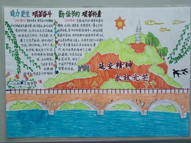 既漂亮又简单的延安精神手抄报简单漂亮的手抄报