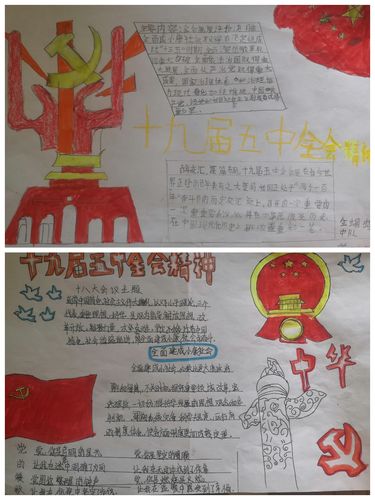 写美篇 各中队还开展了以 十九届五中全会精神 为主题的手抄报比赛