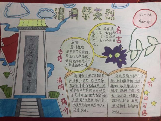 石岐第一小学 清明祭英烈 手抄报选登
