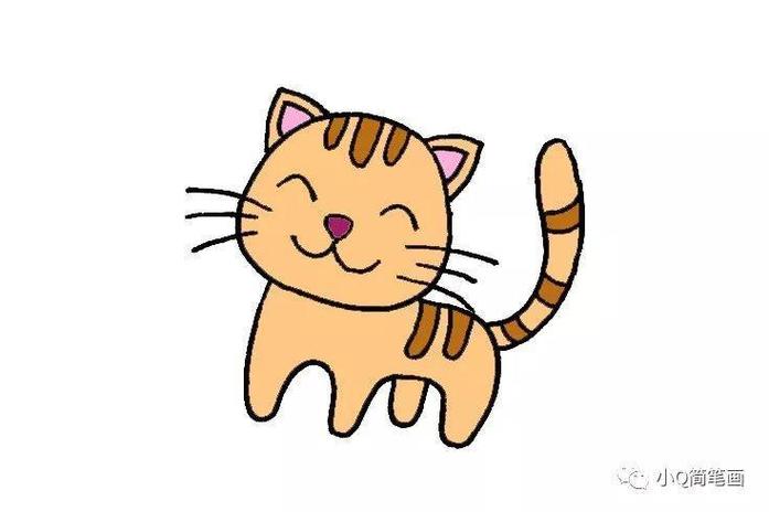 小花猫简笔画手抄报绘画教程图解步骤教你怎么画一只可爱花小猫简笔画