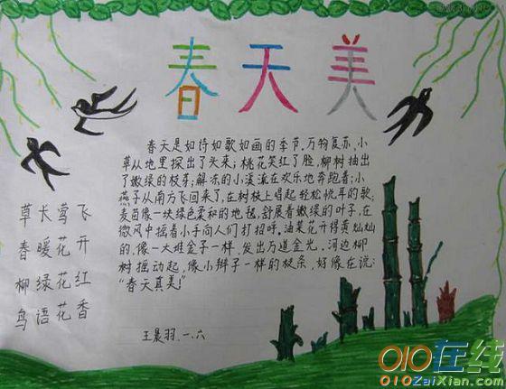 我与春天有个约会手抄报图片