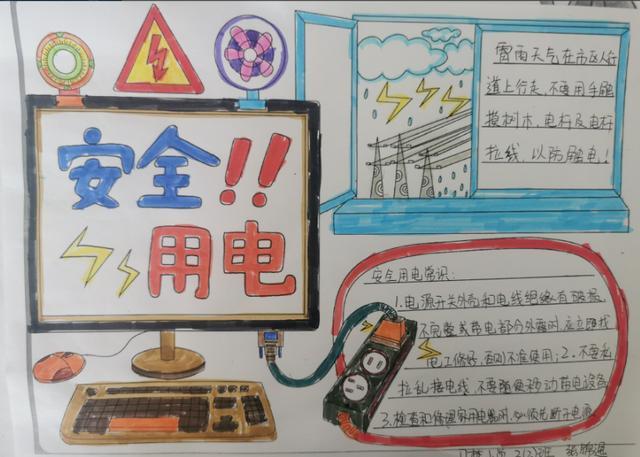 用电安全手抄报-防触电手抄报怎么画 消防安全手