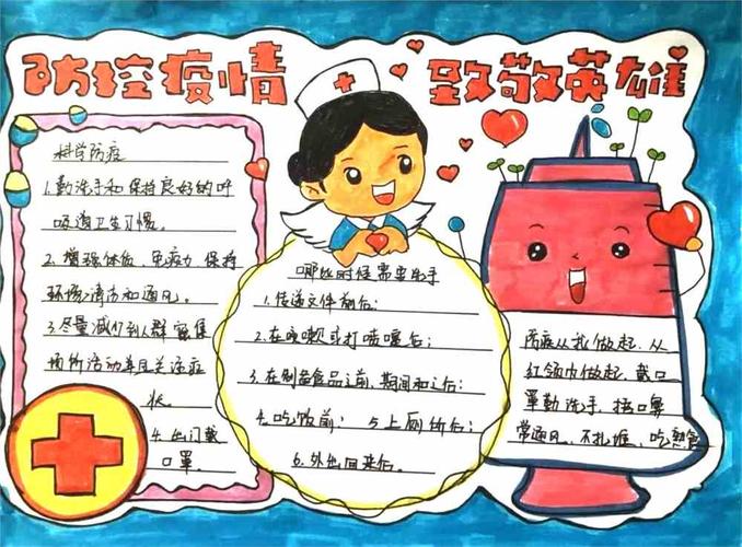 防疫英雄 疾病预防手抄报 健康卫生手抄报