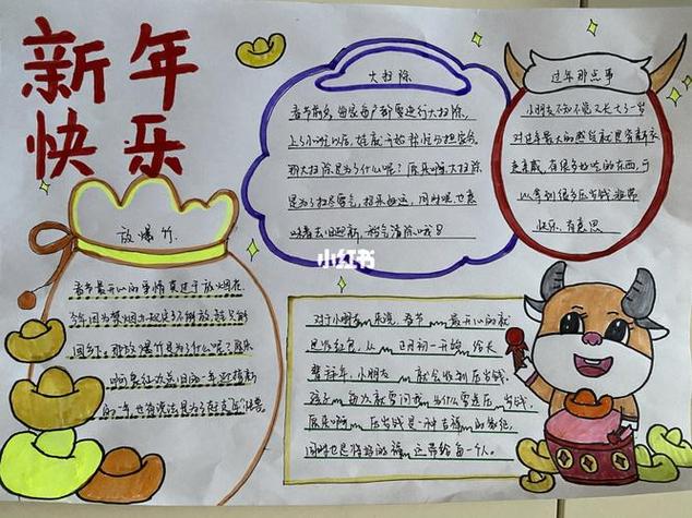 牛年手抄报牛年说牛主题手抄报优秀作品展搜集各种富有生活情趣的民俗