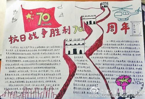 首页 手抄报简笔画 反法西斯战争胜利70周年手抄报字 《抗战 胜利70