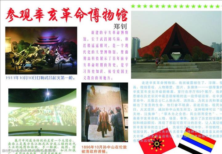 参观辛亥革命博物馆小报 小报 博物馆 爱国教育 旅游 革命教育 手抄报