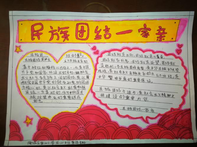 海城区庙山小学 民族团结一家亲 同心共筑中国梦 手抄报比赛优秀作品