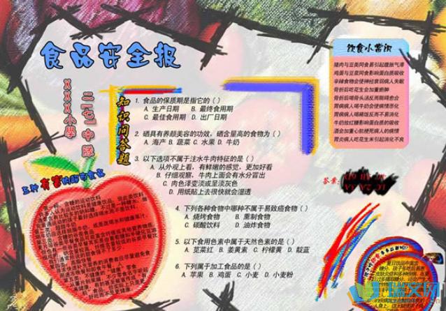 垃圾食品的手抄报内容