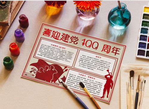 喜迎建党100周年手抄报word模板