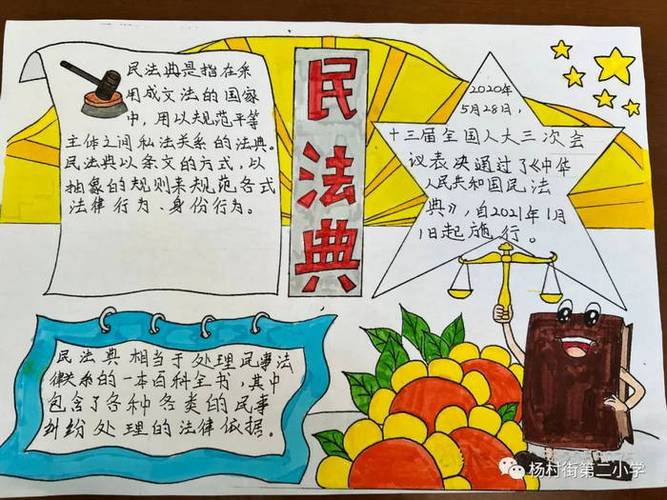 美好生活民法典相伴手抄报简单又漂亮